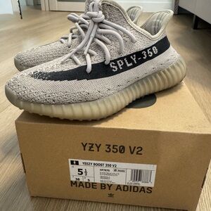 Yeezy Boost 350 V2 Black Stripe Taupe Athletic Sneakers